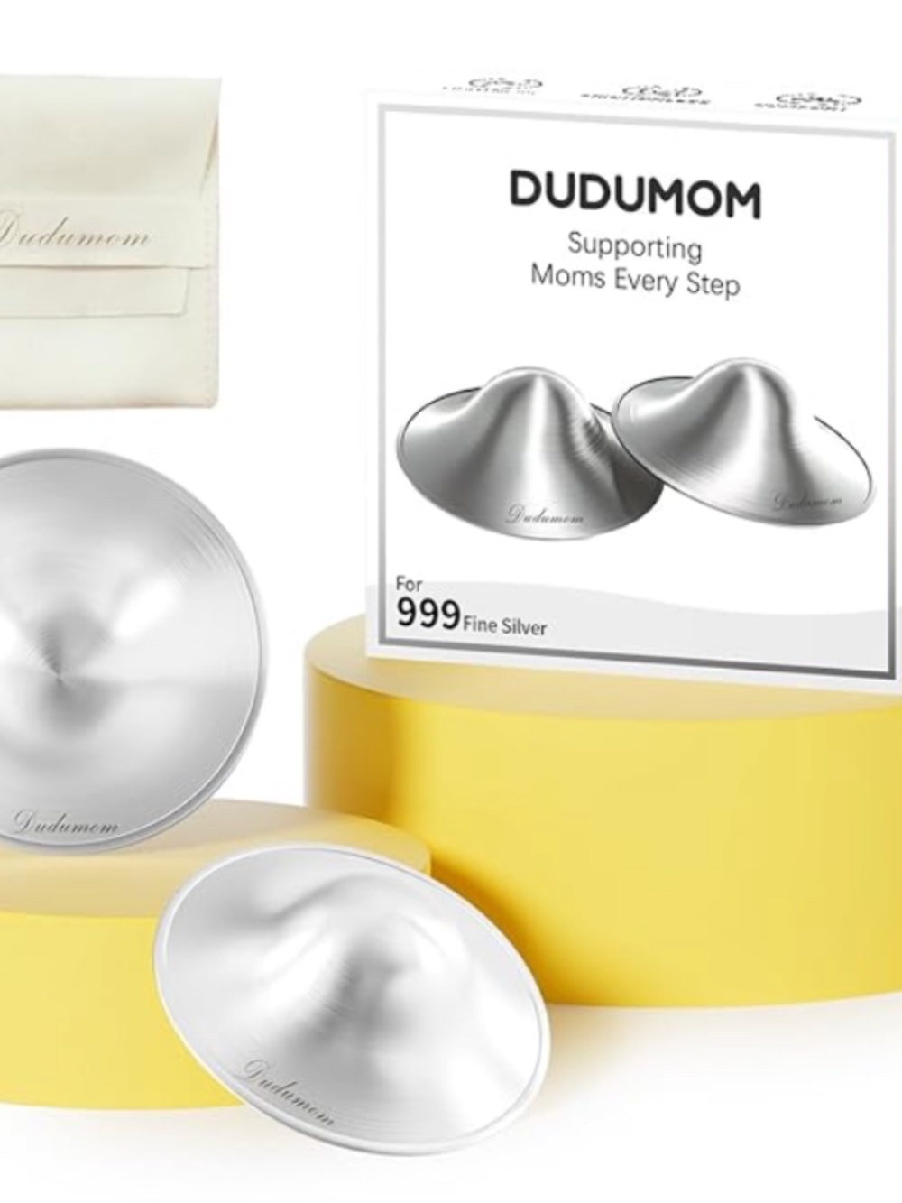 The Original Silver Nursing Cups – 999 Pure Silver Nipple Guards (Regular Size)